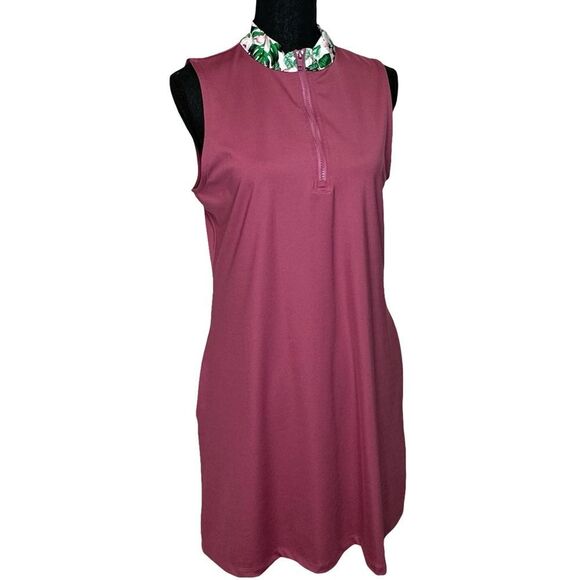 Tommy Bahama GOLF 1/4 Zip Golf Dress Magenta Size Large - Picture 3 of 12